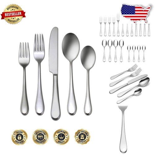 Stainless Steel 20-Piece Flatware Set for 4 - Dishwasher Safe, Stylish Setting