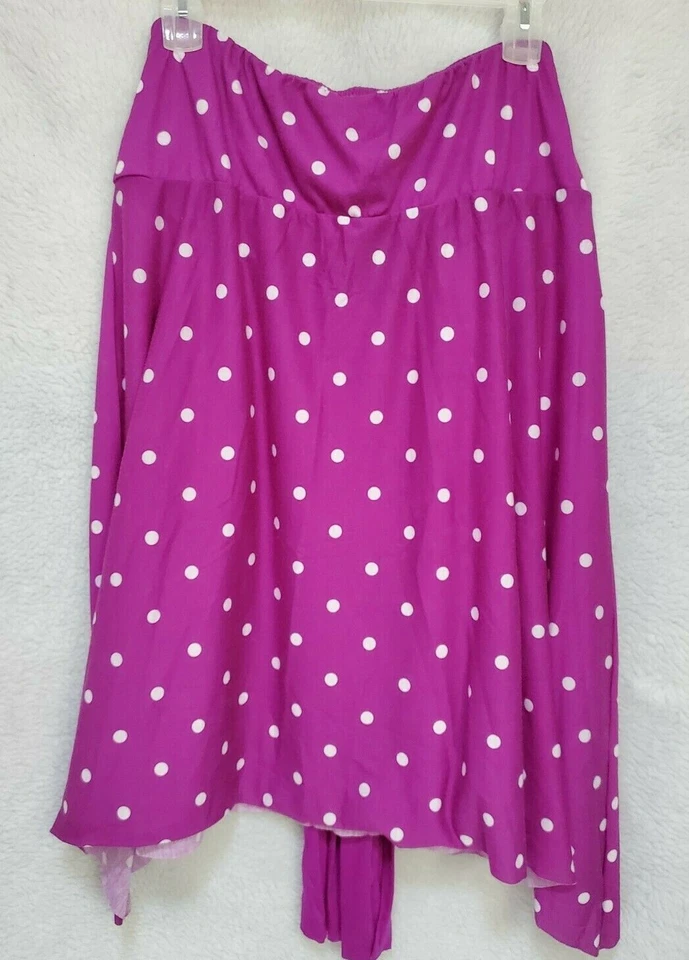 Camisa Catalina Feminina Saia Cobertura Tamanho 2X 18W/20W Roxa Branca Bolinhas - Imagem 4 de 4