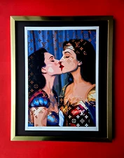 🔥Death NYC Large Framed 16x20in Pop Art Hand Signed THE KISS COA