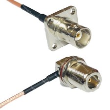 RG316 BNC Flange Female to N Female Bulkhead Angle RF Cable Rapid-SHIP LOT