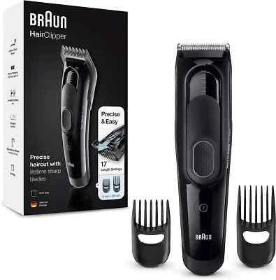 Braun HC5050 Mens Hair Clippers Cordless Rechargeable Electric Trimmer Shaver