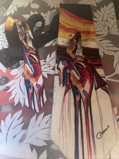 Ed Posa Art Tie  100% Silk  Native American On Horse/ Wearable Art