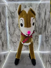 1960's Rare Vintage Christmas Rudolph the red nosed Reindeer Plush Stuffie Decor