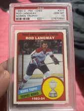🐶 1984-85 O-Pee-Chee Rod Langway #377 HOF PSA 10