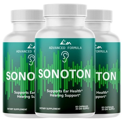 Sonoton Supplement Ear Health Support & Tinnitus Relief - 3 Bottles