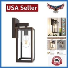 Dimmable Outdoor Wall Sconce - Stylish Oil Rubbed Bronze with Clear Glass Shade