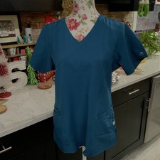 WonderWink Womens Size Medium Scrub Top Modern Fit Style 6455 Aqua W123