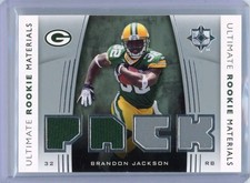 2007 Ultimate Collection Rookie Materials Brandon Jackson Patch Card #URM-BJ. rookie card picture