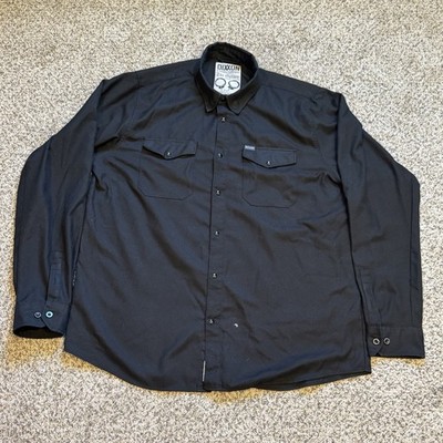 DIXXON Flannel Shirt Mens 2XL Black OUTLAW 2020 Pearl Snap Long Sleeve