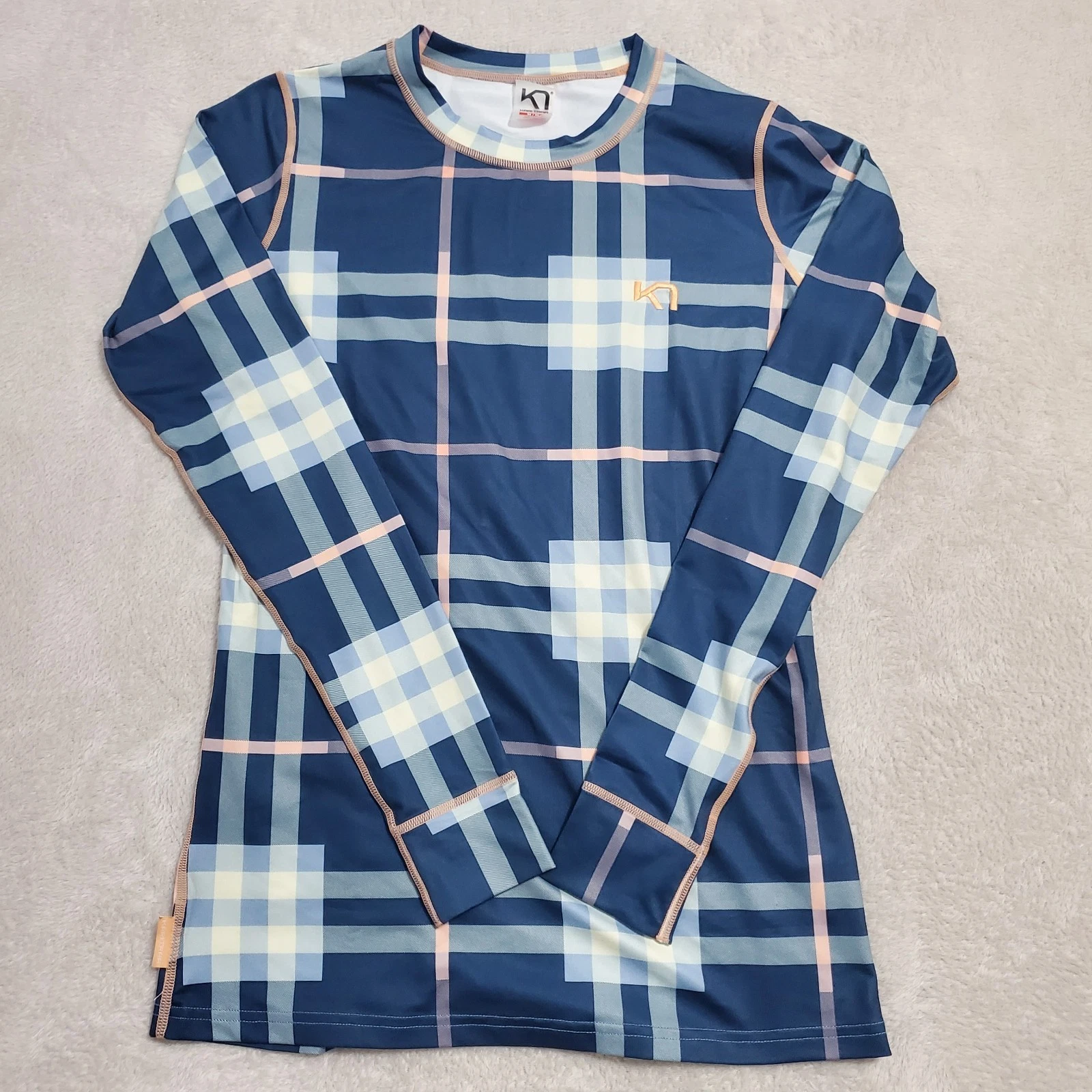 Kari Traa Women Base Layer Top M Blue Plaid Long Sleeve Crew Neck Stretch
Opens in a new window or t