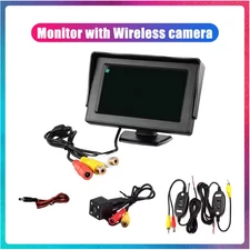 Backup Camera Wireless Car Rear View HD Parking System 4.3" Monitor For Car 