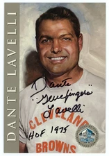 1998 NFL Hall of Fame DANTE LAVELLI Signature Series AUTO /2500 Cleveland Browns