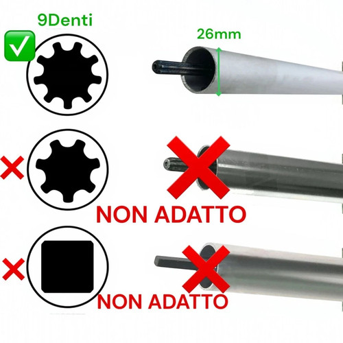 SCANALATURE CAMPANA FRIZIONE PER DECESPUGLIATORE DA 78 MM TUBO DA 26 MM 9 DENTI - Foto 5 di 5