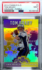 2014 Panini Rookie & Stars Tom Brady Crusade Purple 24/49 PSA Graded 9