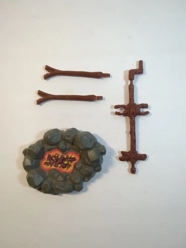 Vintage Star Wars 1983 Original Ewok Village Playset CAMP FIRE SET And Brace