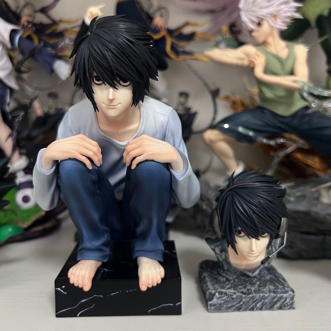 DEATH NOTE Yagami Light Statue Anime Figure Collectibles 2 Heads