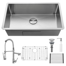 Wupste Kitchen Sink 30 Inch Undermount Kitchen Sink with Faucet Combo Modern