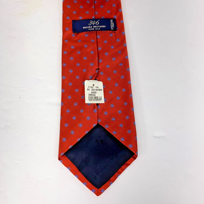 Brooks Brothers Orange And Blue Floral Men's Silk Tie 356 Made in