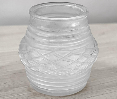 Vintage Clear Glass Light Shade Globe Cover  Diamond Pattern Texture 3'' Fitter