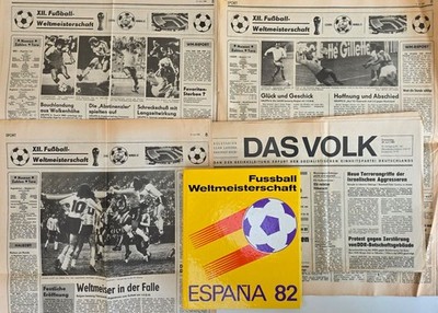 WM 1982 ESPANA Buch + DDR Zeitungen aus 1982