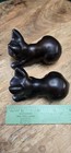 2 Vintage Iron wood Hand Carved Cat Figurines — photo 4