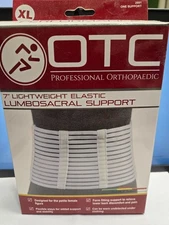 OTC Professional Orthopedic 7” Lightweight Elastic Lumbosacral Support XL