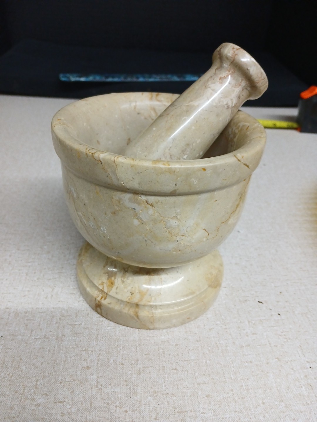 Marble Mortar and Pestle Set 6.3 Inch Bowl