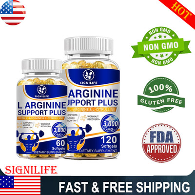 L-Arginine 3000mg Muscle Strength, Pump Testosterone Boost Men's Health US-