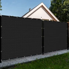 Privacy Fence Screen 6' x 15' Black Heavy Duty Fencing Mesh Shade Net Cover f...