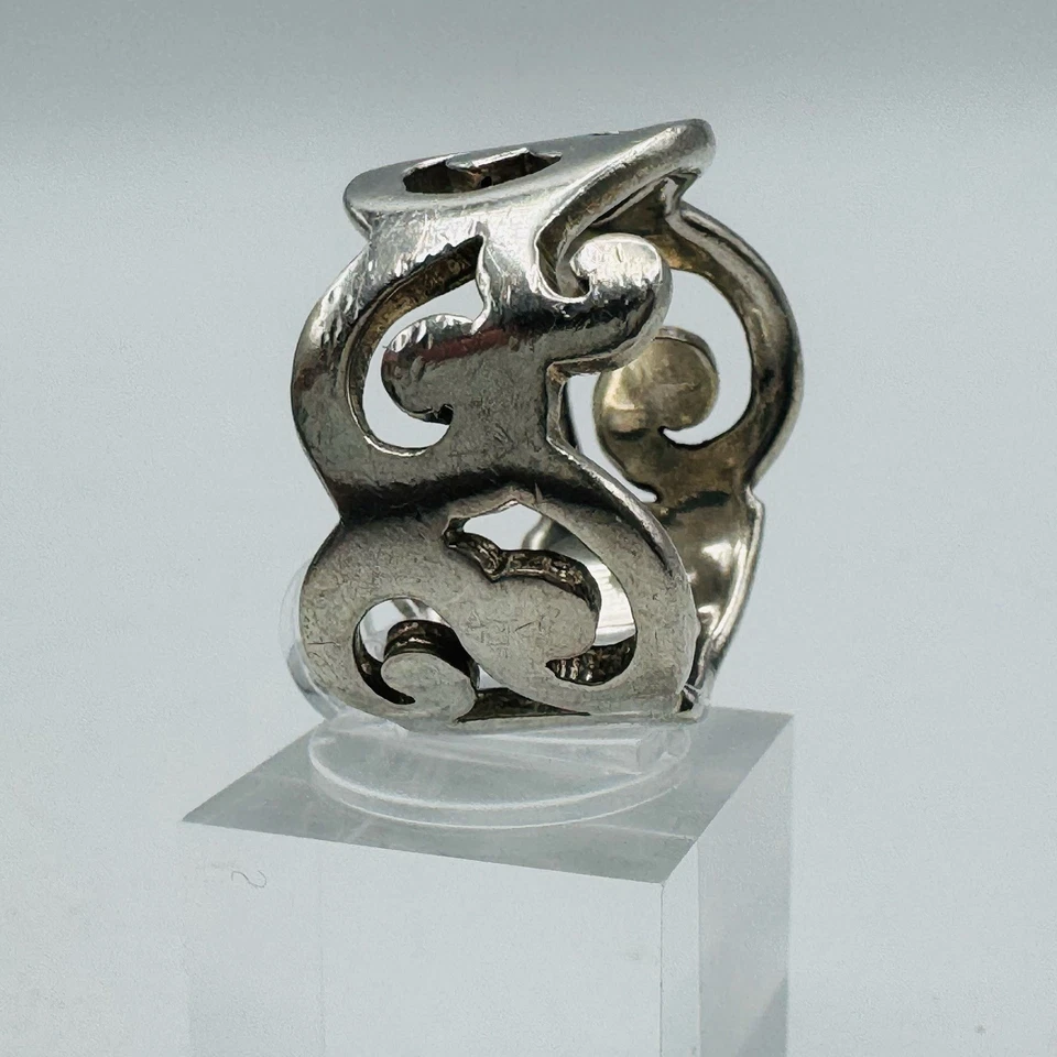 Silpada Sz 10 Sterling Silver 925 Open Scroll Swirl Design Wide Band Ring Modern - Image 2 of 4