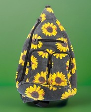 Sunflower Yellow Black Canvas Backpack Hands Free Cargo Sling