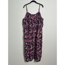 NWT Old Navy Women Dress Linen Floral Sundress Cottagecore Garden Party Coastal