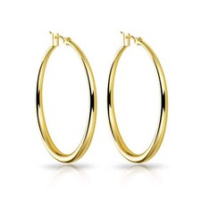 18k Gold Plated 40mm Hoop Earrings