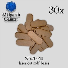 30x Oval 25x70mm MDF Bases Miniature Warhammer Laser Cut 40K FAST SHIPPING