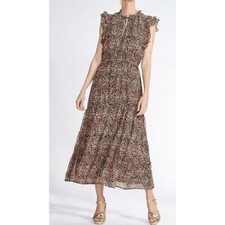 BB Dakota By Steve Madden Ditsy Dress Midi Floral Black NEW Medium MSRP 119