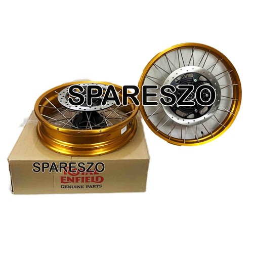 "GOLD TUBELESS SPOKED WHEELS" FIT FOR ROYAL ENFIELD HIMALAYAN 450 - Picture 7 of 21