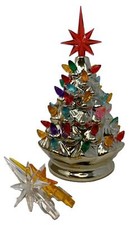 RJ Legend Mini Champagne Ceramic Christmas Tree 9.6" LightUp Holiday Decor