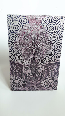 Psy Art Postkarte Metall Kleinstserie aus Mexiko Psychedelic Goa