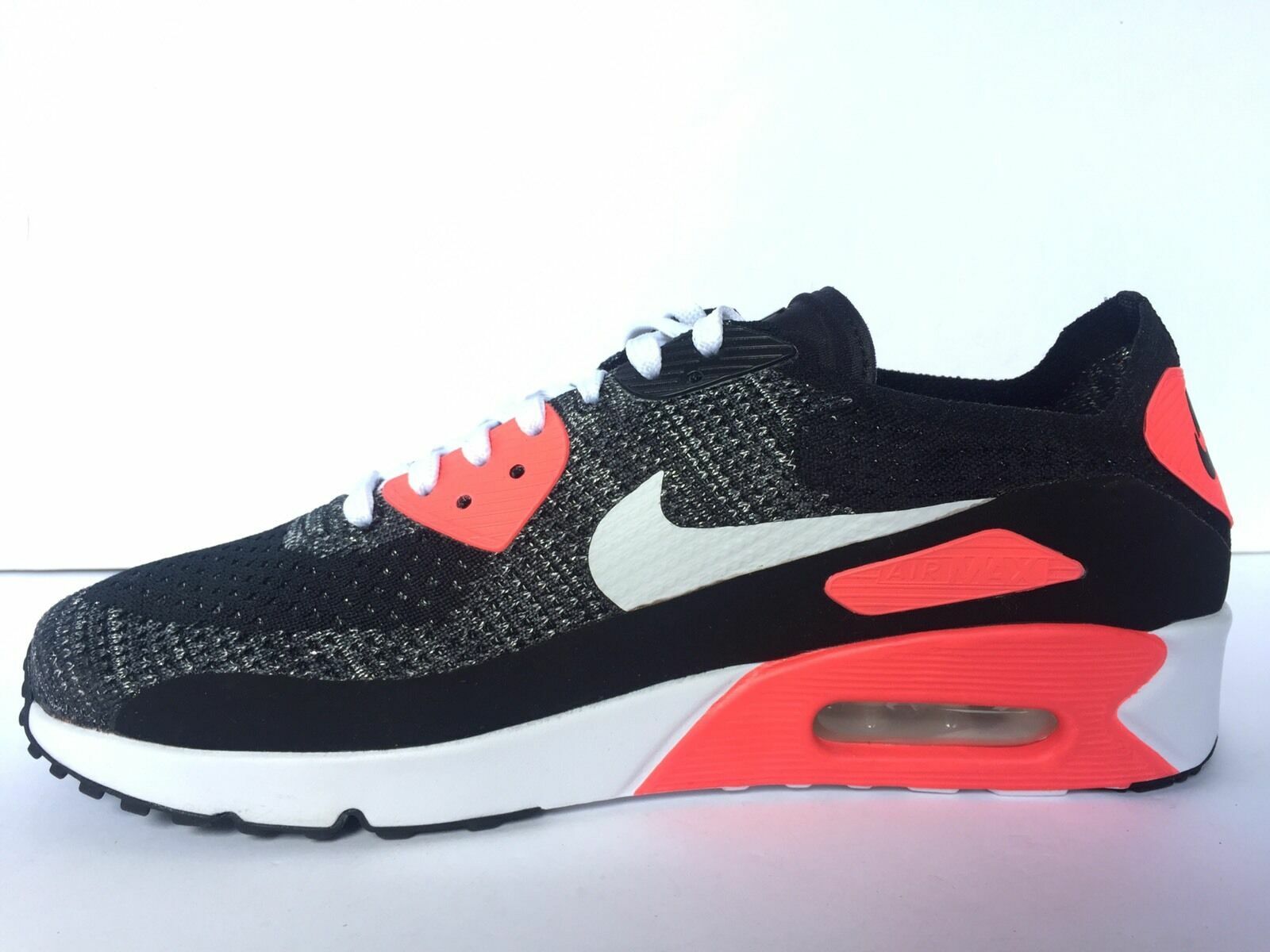 NIKE ID AIR MAX 90 ULTRA Flyknit Crimson Infrared BLACK WHITE Men 10.5 Shoes image 4