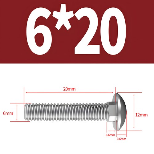 Tornillos de bloqueo tornillos de cabeza plana M5 M6 M8 M10 M12 acero inoxidable V2A DIN 603 - Imagen 19 de 73