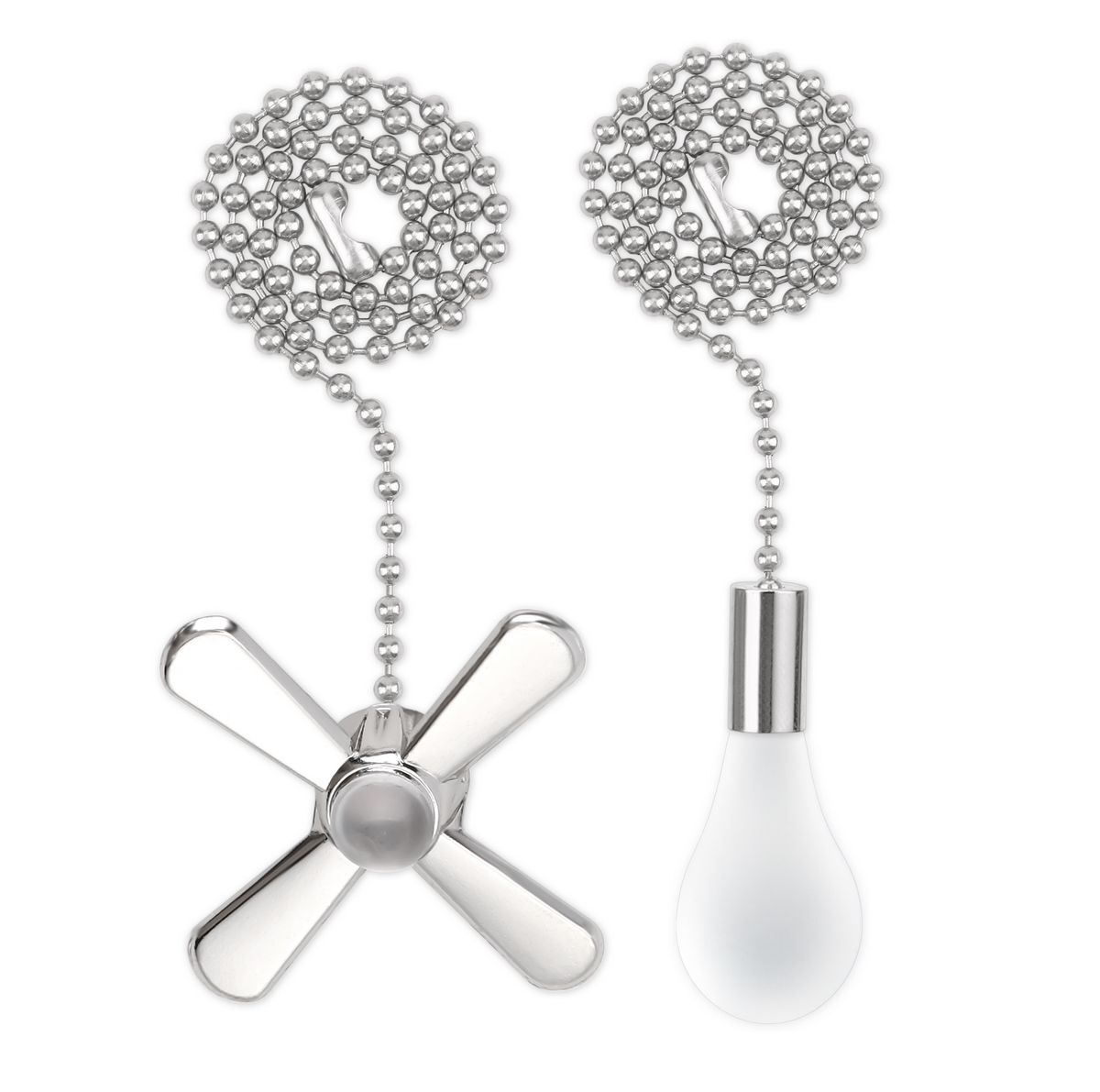 Beaded pull chain extension for ceiling fan lights with decorative connector-image