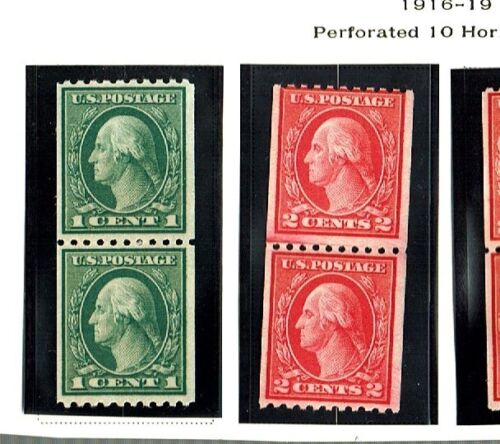 1916-19 U.S. ROTARY COIL LINE PAIRS COMPLETE SET p.10h Unwkm Sc#486-9 M/NH/H/OG* - Picture 2 of 3