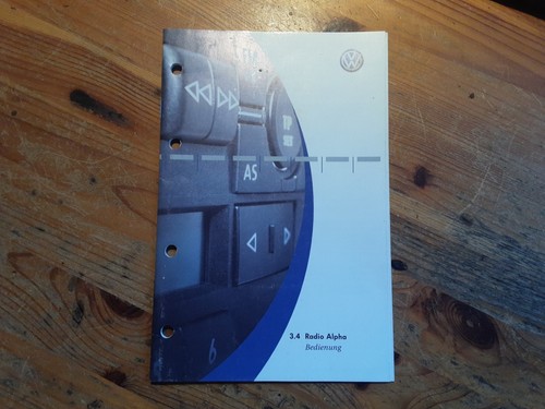 VW Radio Alpha bedienungsanleitung 10/2002