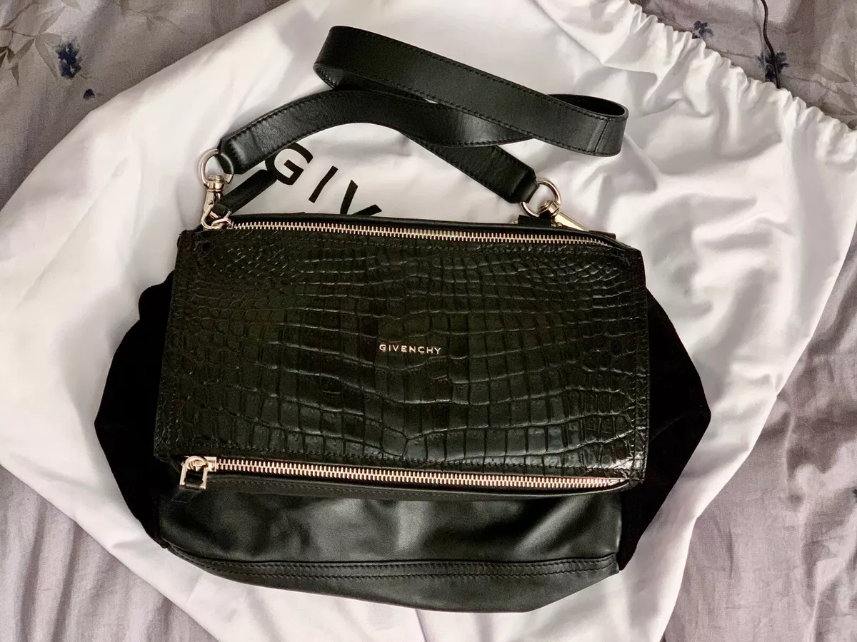 Givenchy Pandora Sueded Faux Croc & Leather Medium Handbag | eBay