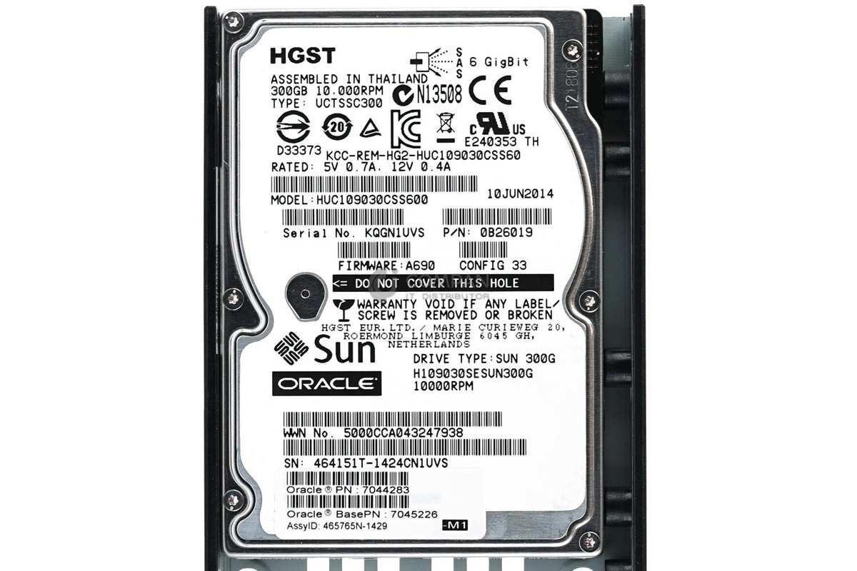7044283 SUN ORACLE HDD 300GB / 10K / SAS 6G / 2.5 