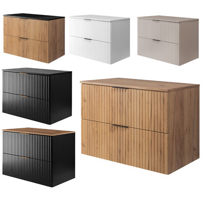 Waschbeckunterschrank Waschtisch Unterschrank 80 cm Geriffelt - mit Platte