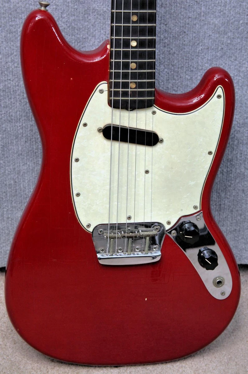 VINTAGE RED 1965 FENDER MUSICMASTER II GUITAR ALL ORIG. W/CASE '65