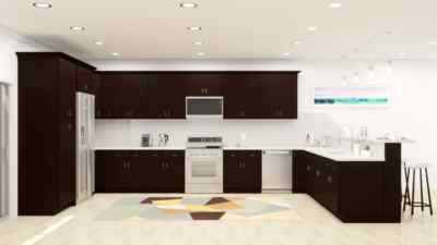 All Wood Rta 10x10 Luxor Espresso Shaker Kitchen Cabinets Weston