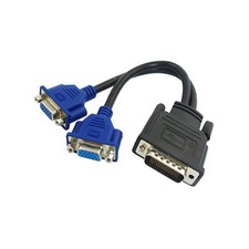 Video Card DMS-59 Pin to 2 Dual VGA 15 Pin Splitter Cable Adapter Connector