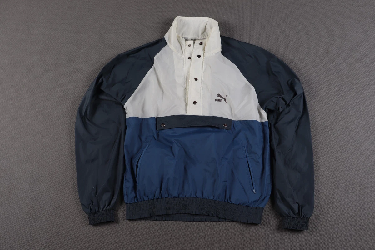 Mens Vintage Retro Puma Windbreaker Jacket Nylon 80 s Perfect